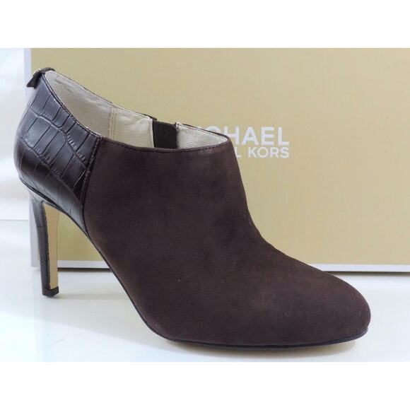 Women's Shoes Michael Kors SAMMY ANKLE BOOT Booties Coffee Brown Suede - Picture 1 of 9